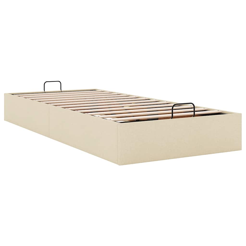 vidaXL Estructura de cama otomana sin colchón tela crema 80x200cm