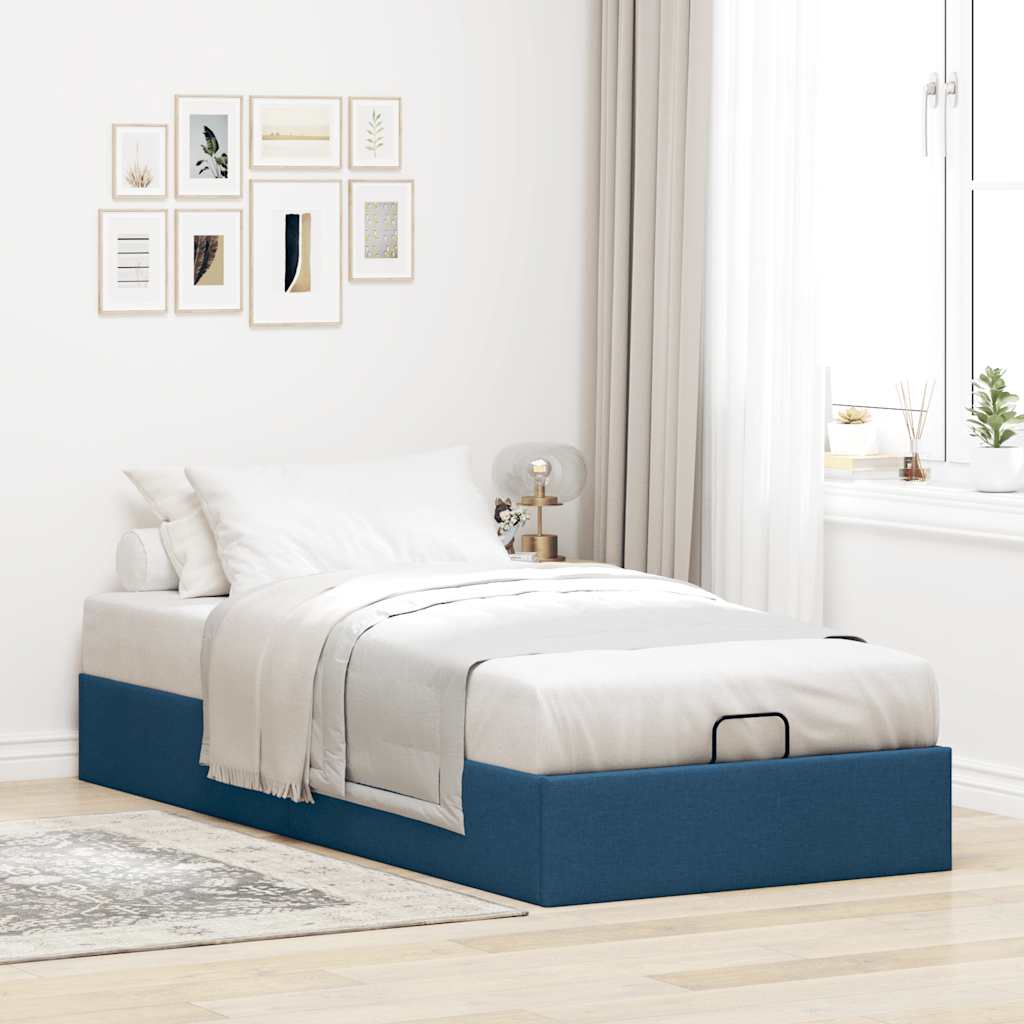 vidaXL Estructura de cama otomana sin colchón tela azul 80x200cm