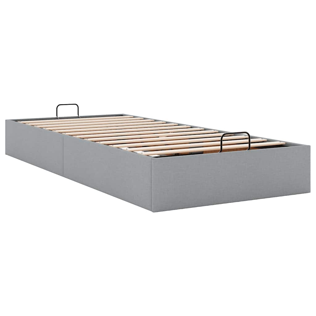 vidaXL Estructura de cama otomana sin colchón tela gris claro 90x190cm