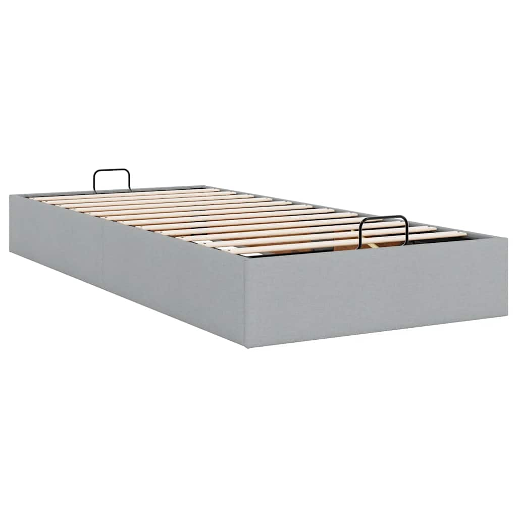 vidaXL Estructura de cama otomana sin colchón tela gris claro 90x190cm