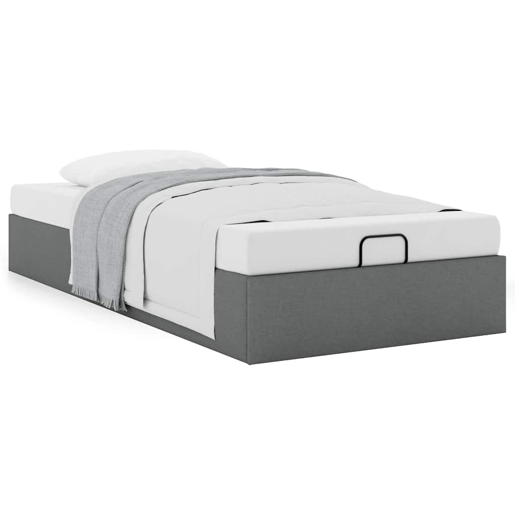 vidaXL Estructura cama otomana sin colchón tela gris oscuro 90x190cm