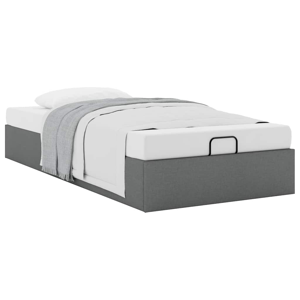 vidaXL Estructura cama otomana sin colchón tela gris oscuro 90x190cm