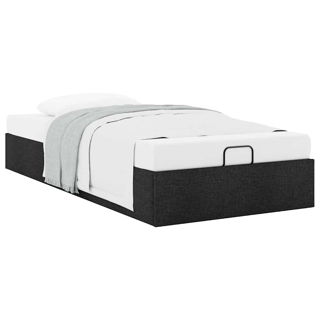 vidaXL Estructura cama otomana sin colchón tela negra 90x190 cm