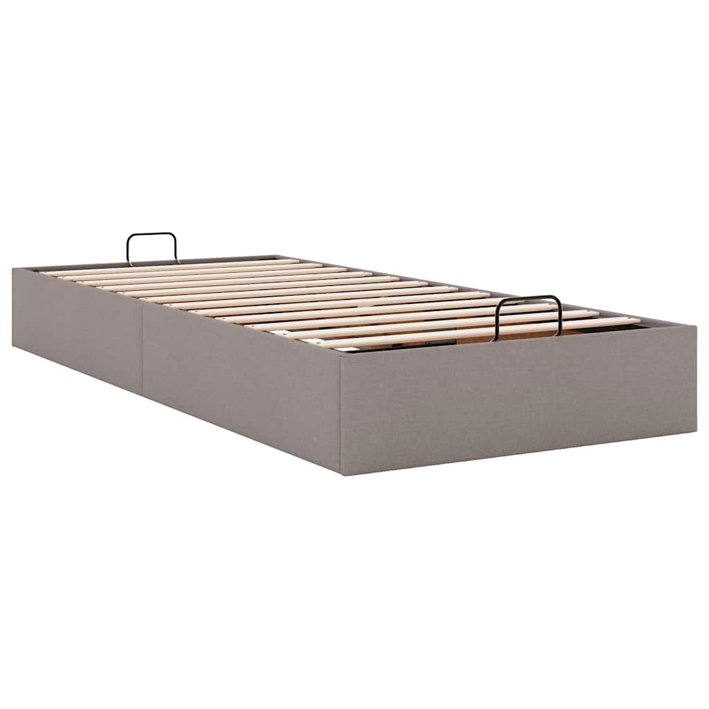 vidaXL Estructura de cama otomana sin colchón tela gris pardo 90x190cm