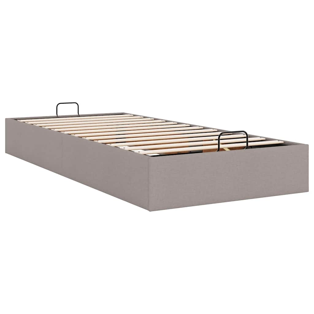 vidaXL Estructura de cama otomana sin colchón tela gris pardo 90x190cm