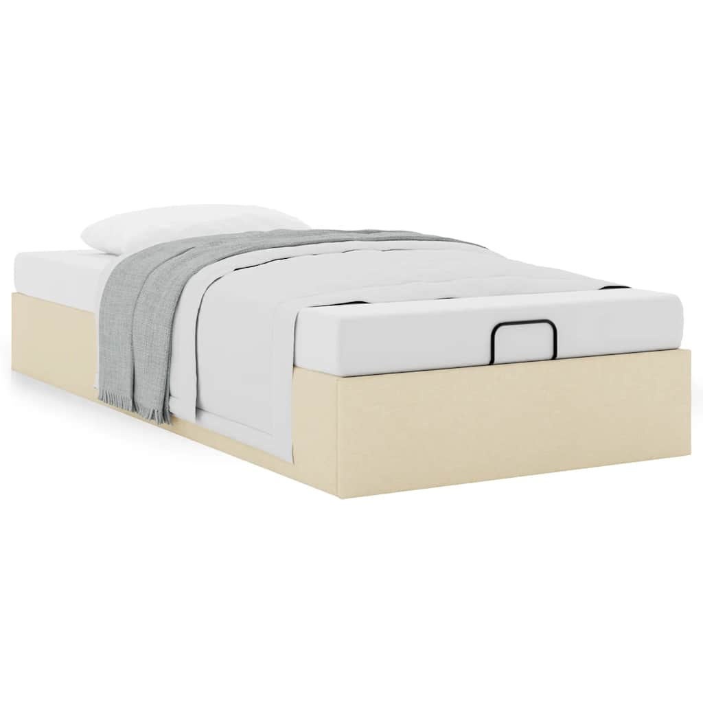 vidaXL Estructura de cama otomana sin con colchón tela crema 90x190cm