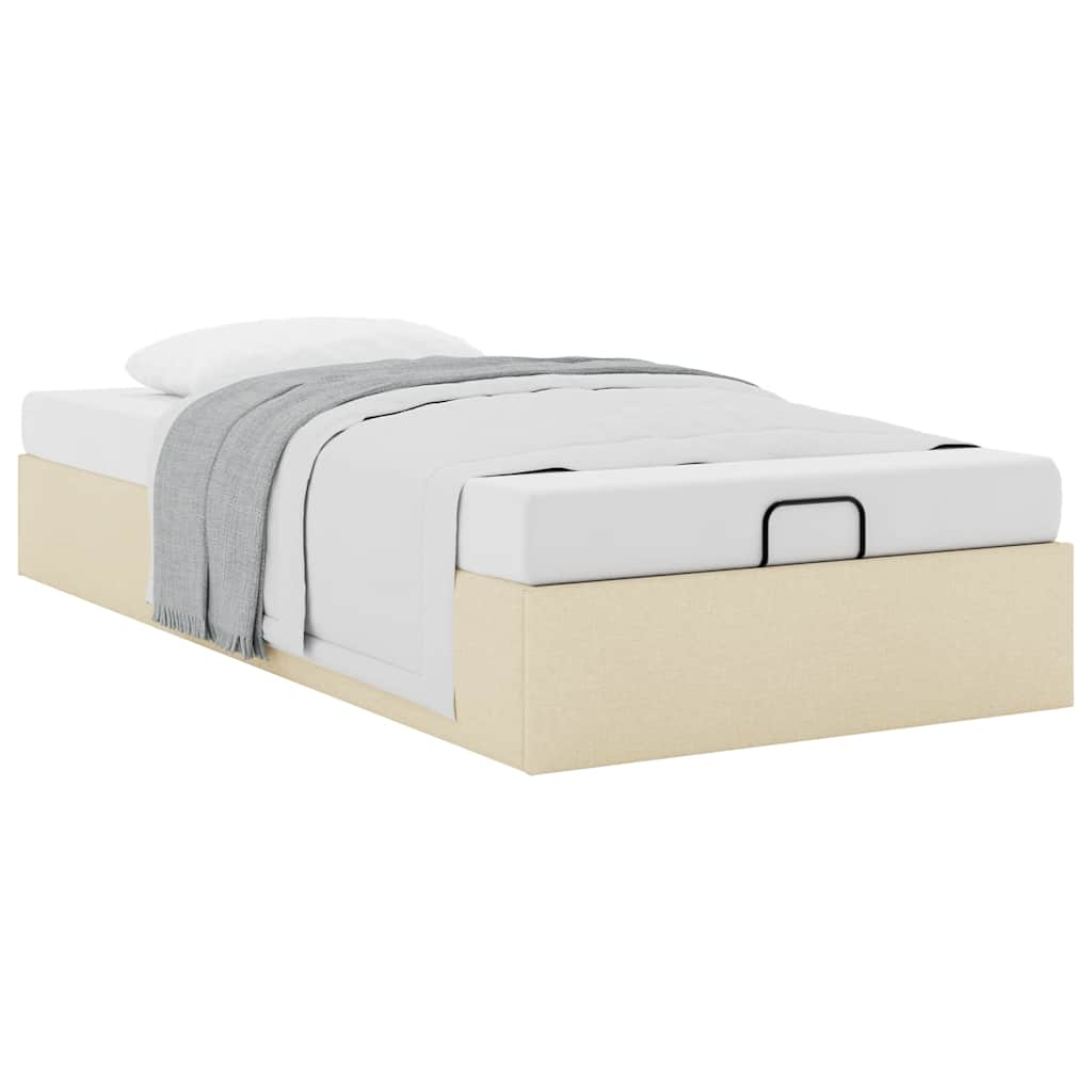 vidaXL Estructura de cama otomana sin con colchón tela crema 90x190cm