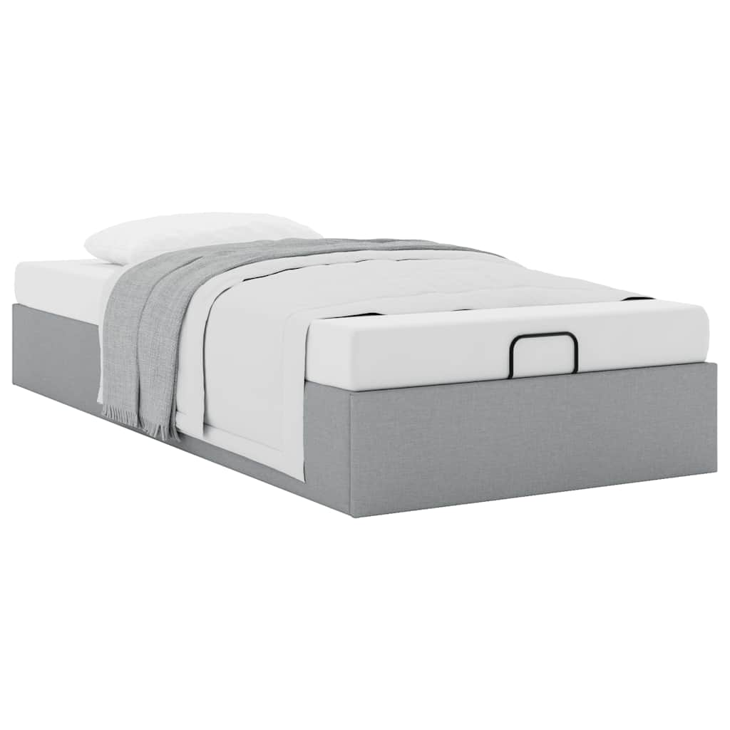 vidaXL Estructura de cama otomana sin colchón tela gris claro 90x200cm