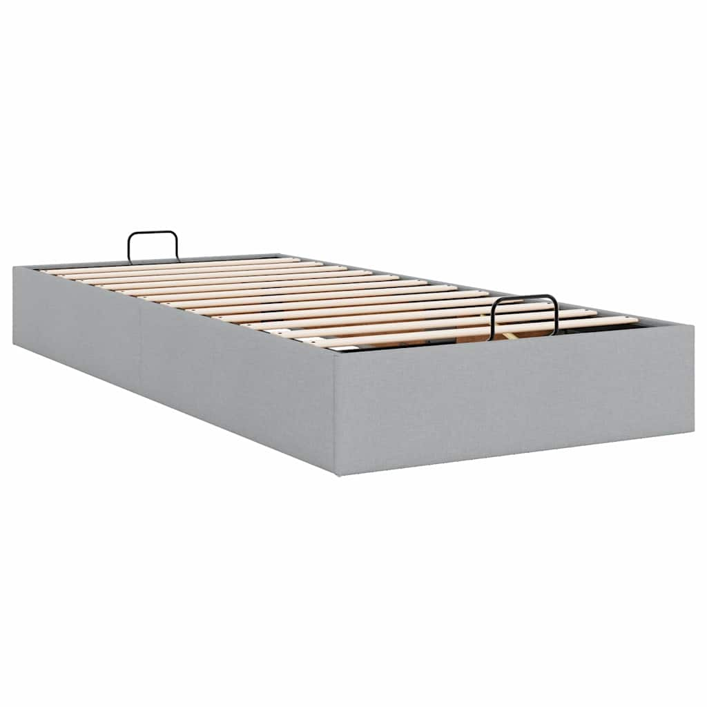 vidaXL Estructura de cama otomana sin colchón tela gris claro 90x200cm