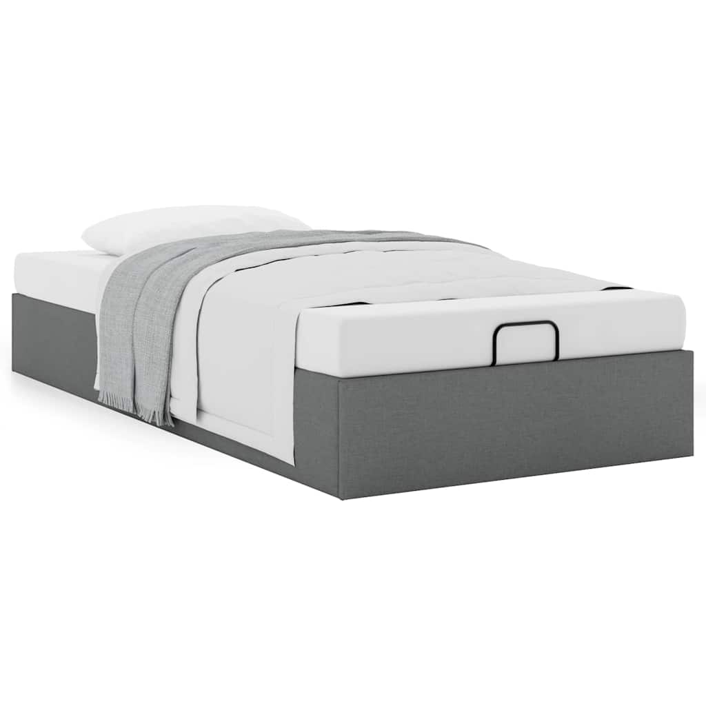 vidaXL Estructura cama otomana sin colchón tela gris oscuro 90x200cm