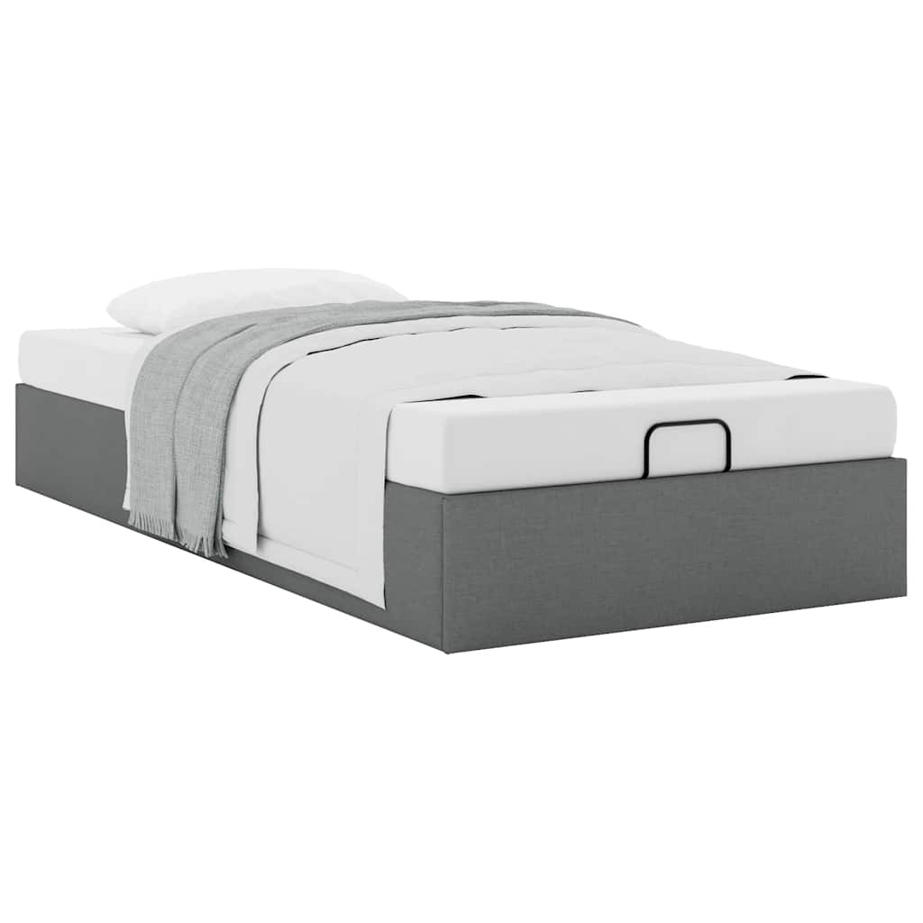 vidaXL Estructura cama otomana sin colchón tela gris oscuro 90x200cm