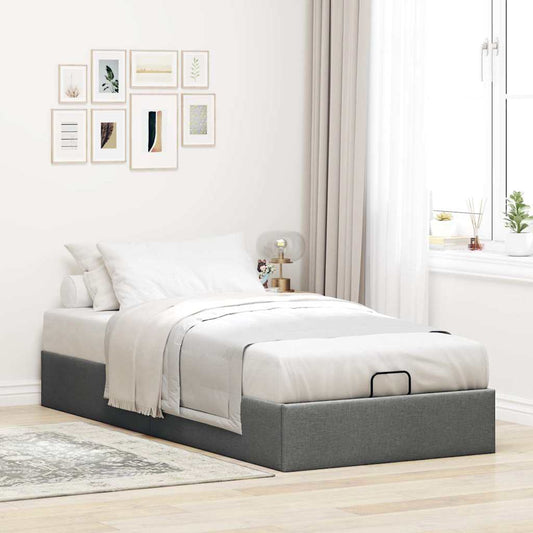 vidaXL Estructura cama otomana sin colchón tela gris oscuro 90x200cm