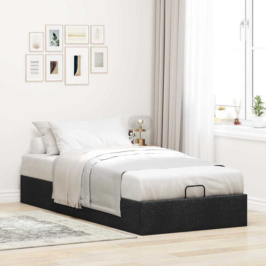 vidaXL Estructura cama otomana sin colchón tela negro 90x200 cm