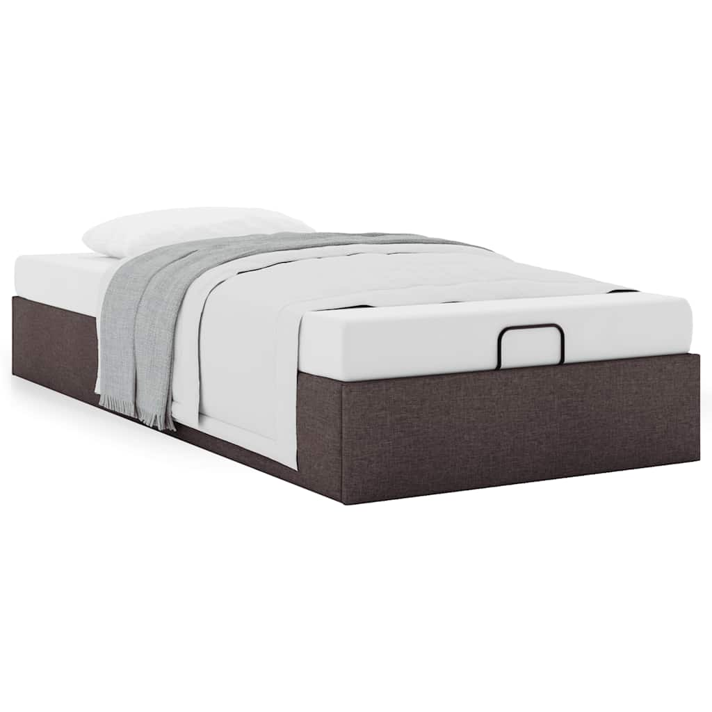 vidaXL Estructura cama otomana sin colchón tela marrón oscuro 90x200cm