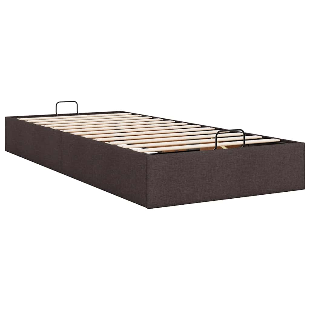 vidaXL Estructura cama otomana sin colchón tela marrón oscuro 90x200cm