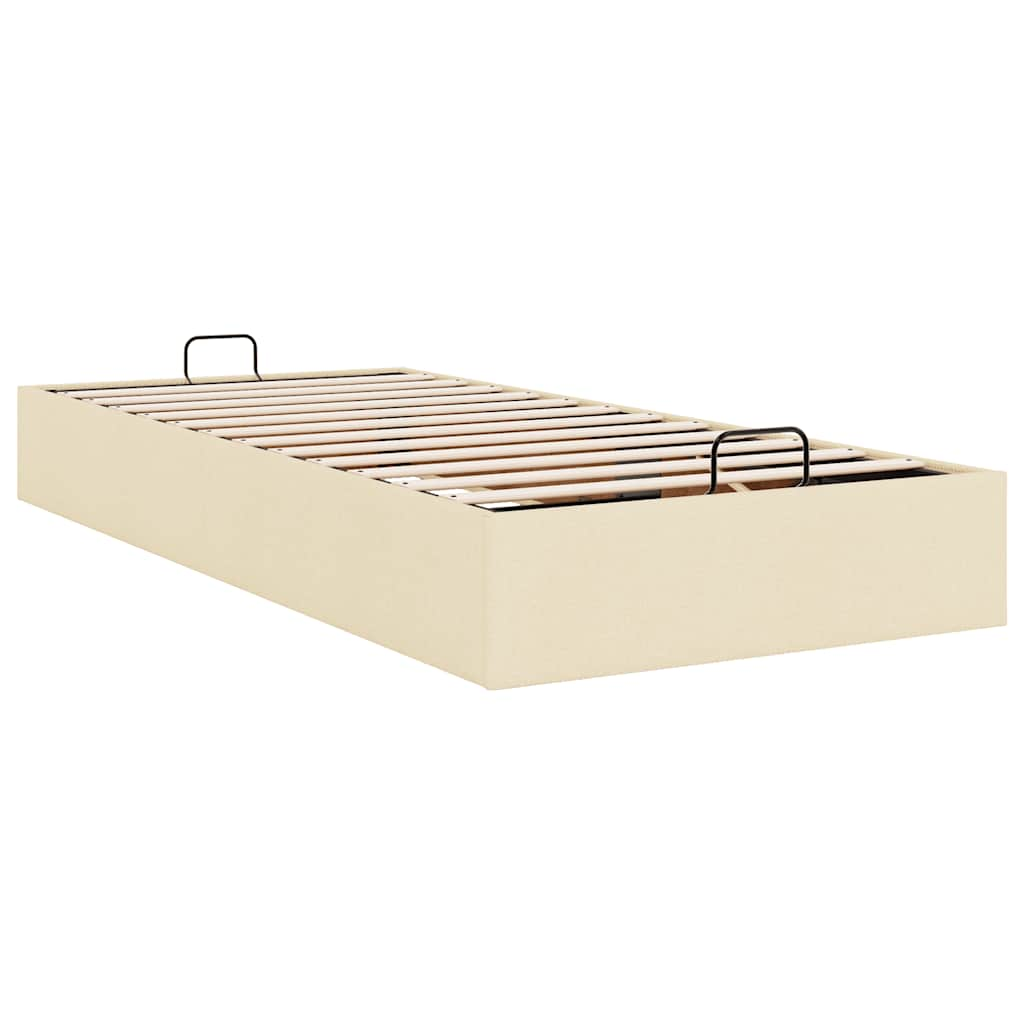 vidaXL Estructura de cama otomana sin colchón tela crema 90x200cm