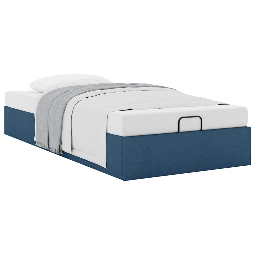 vidaXL Estructura de cama otomana sin colchón tela azul 90x200 cm