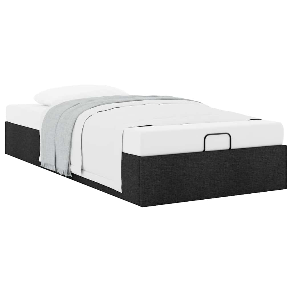 vidaXL Estructura de cama otomana sin colchón tela negro 100x200cm