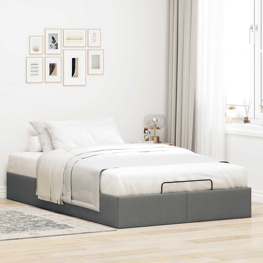 vidaXL Estructura de cama otomana sin colchón tela gris oscuro