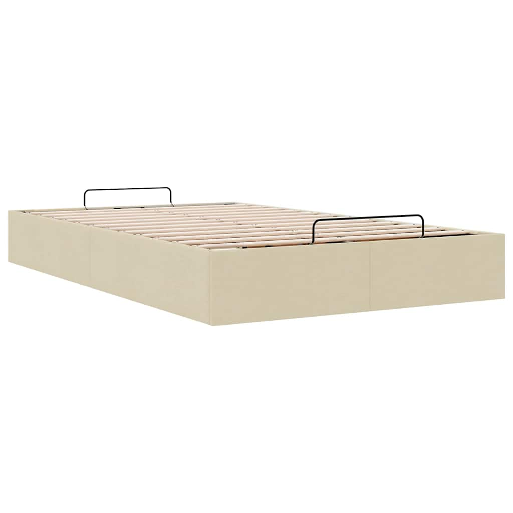 vidaXL Estructura de cama otomana sin colchón tela crema 120x190 cm