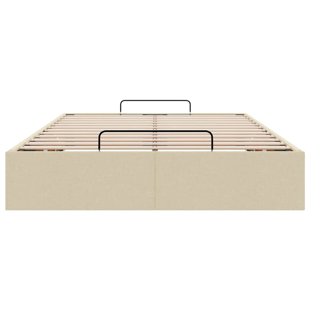 vidaXL Estructura de cama otomana sin colchón tela crema 120x190 cm