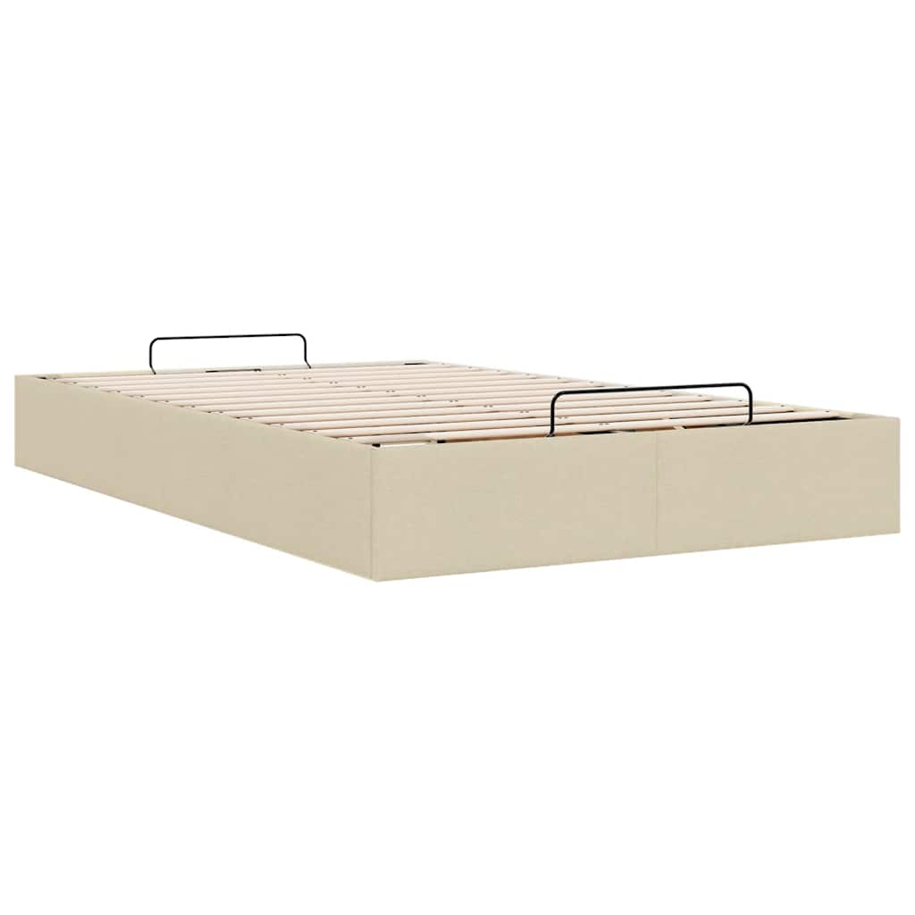 vidaXL Estructura de cama otomana sin colchón tela crema 120x190 cm