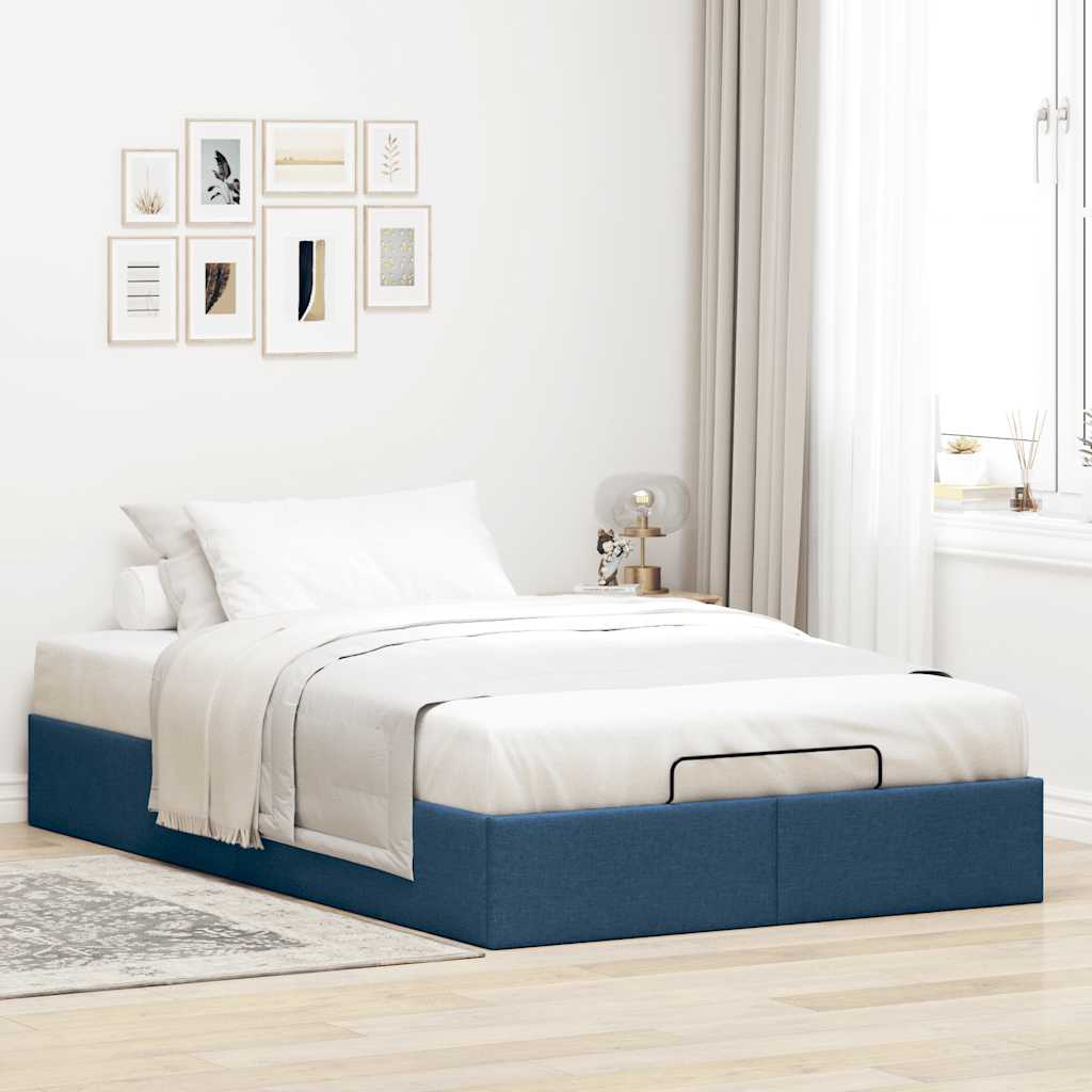 vidaXL Estructura de cama otomana sin colchón tela azul 120x190 cm