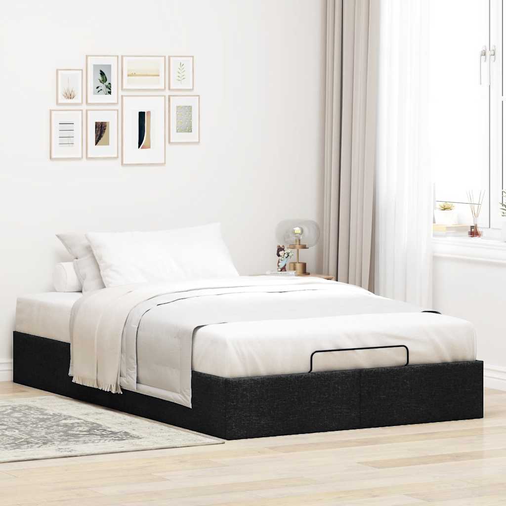 vidaXL Estructura cama otomana sin colchón tela negro 120x200cm