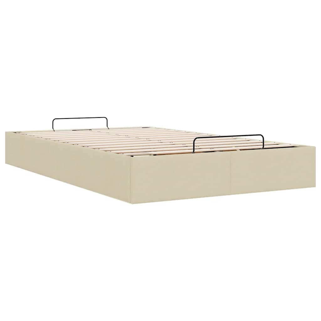 vidaXL Estructura de cama otomana sin colchón tela crema 120x200 cm