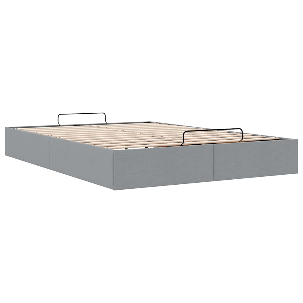 vidaXL Estructura cama otomana sin colchón tela gris claro 140x190 cm