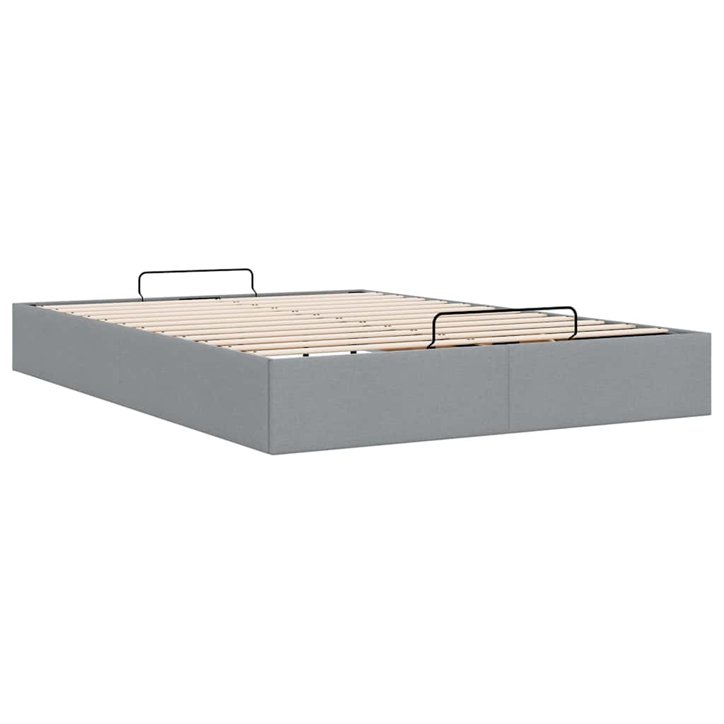 vidaXL Estructura cama otomana sin colchón tela gris claro 140x190 cm