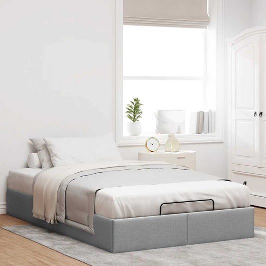 vidaXL Estructura cama otomana sin colchón tela gris claro 140x190 cm