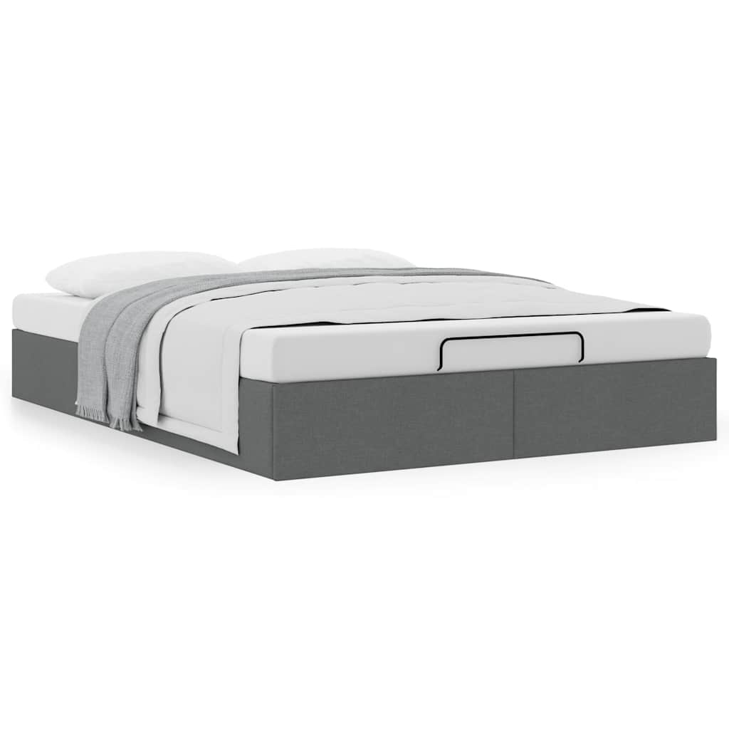 vidaXL Estructura cama otomana sin colchón tela gris oscuro 140x190cm