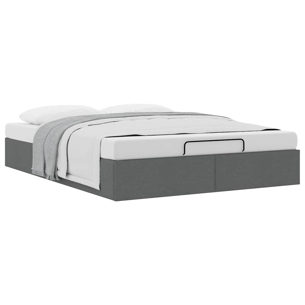 vidaXL Estructura cama otomana sin colchón tela gris oscuro 140x190cm