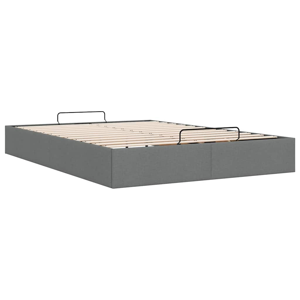 vidaXL Estructura cama otomana sin colchón tela gris oscuro 140x190cm