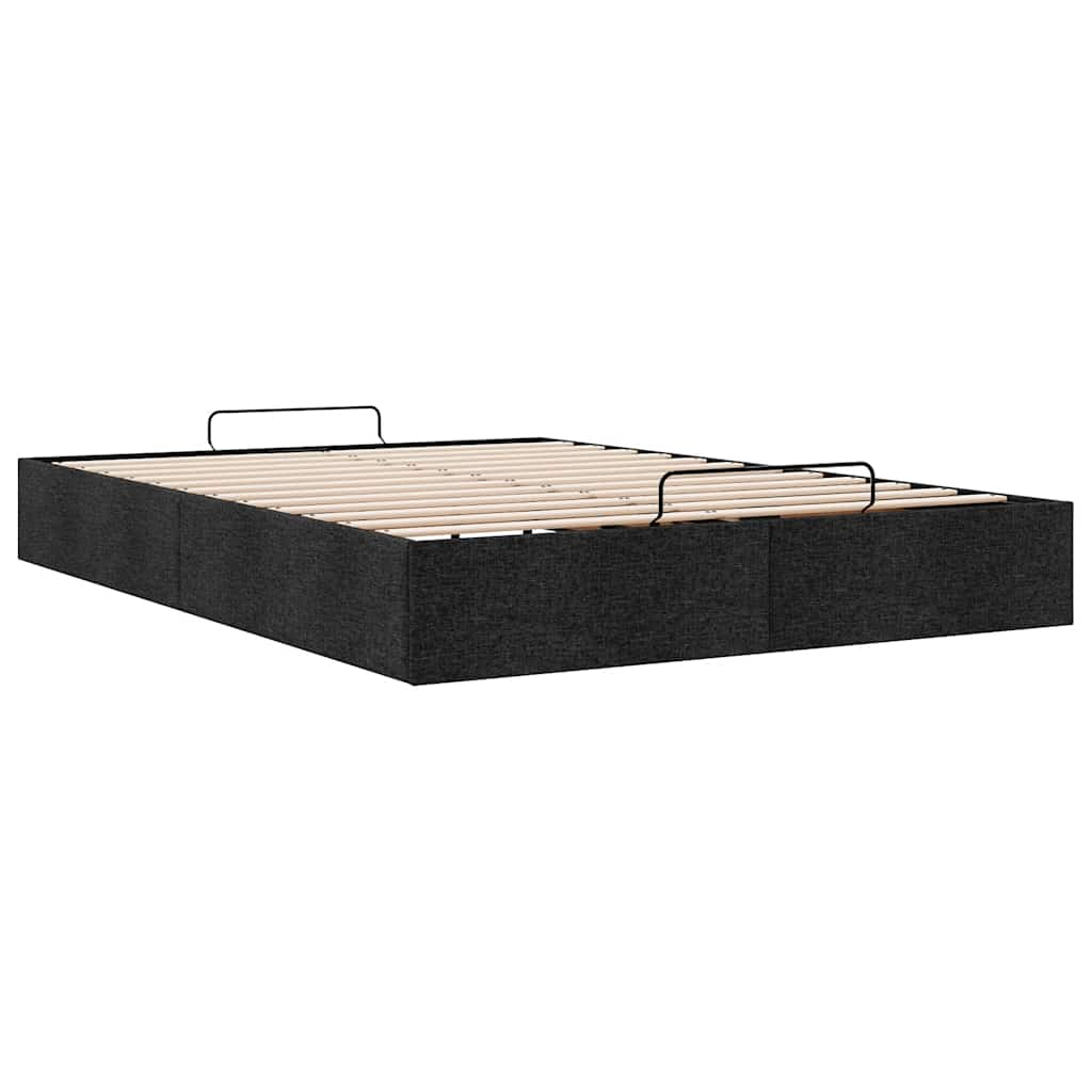 vidaXL Estructura cama otomana sin colchón tela negra 140x190 cm