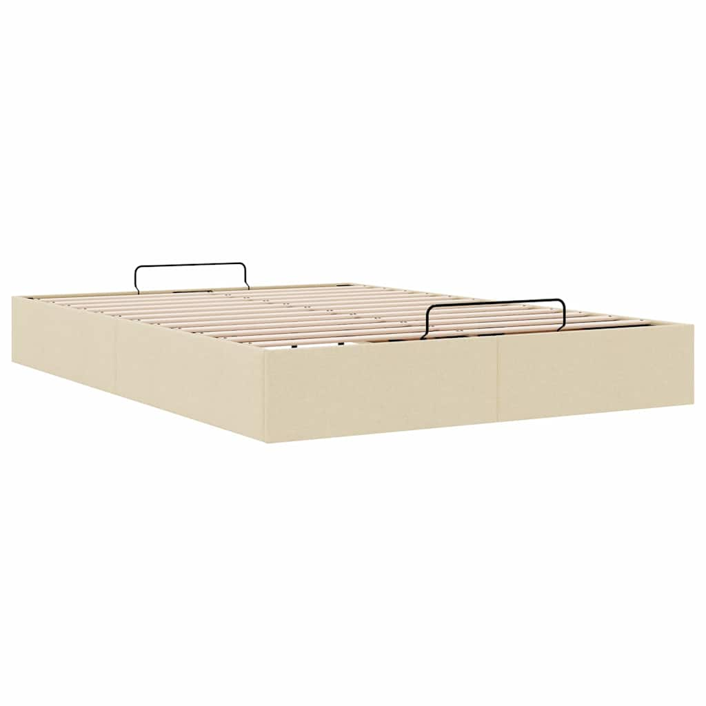 vidaXL Estructura de cama otomana sin colchón tela crema 140x190cm