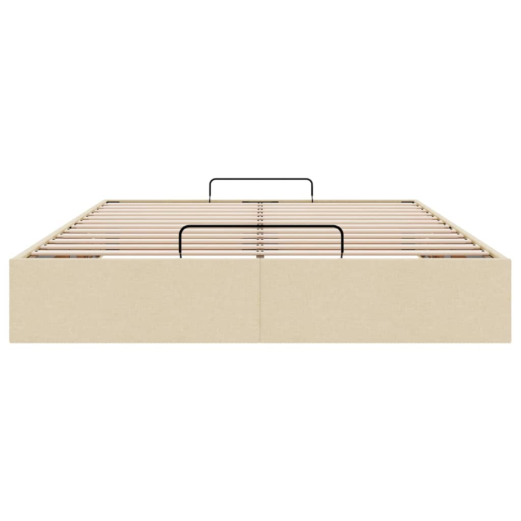 vidaXL Estructura de cama otomana sin colchón tela crema 140x190cm