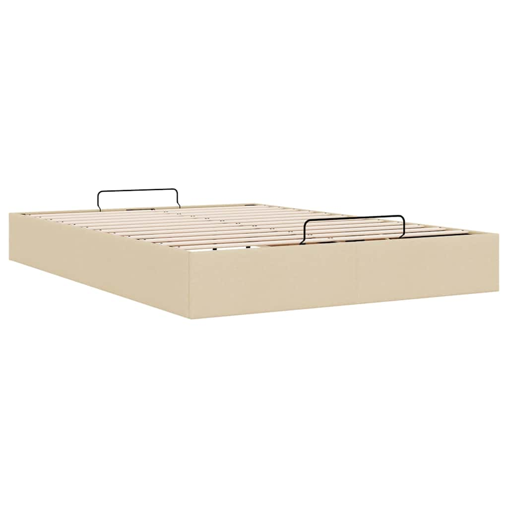 vidaXL Estructura de cama otomana sin colchón tela crema 140x190cm