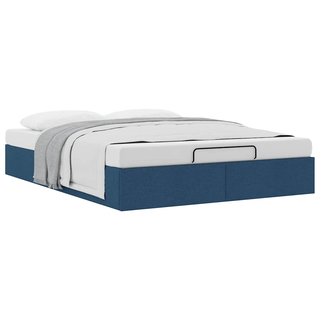 vidaXL Estructura de cama otomana sin colchón tela azul 140x190cm