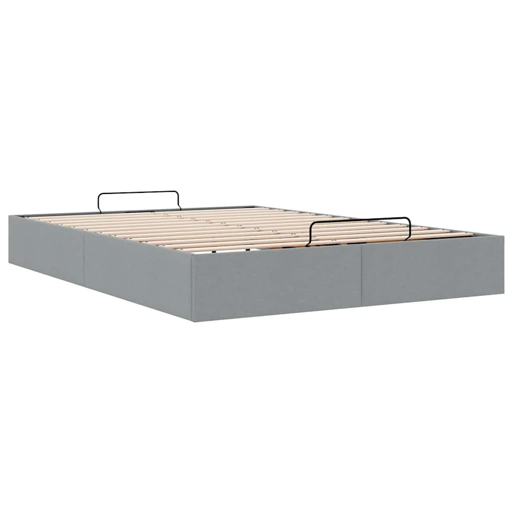 vidaXL Estructura cama otomana sin colchón tela gris claro 140x200cm