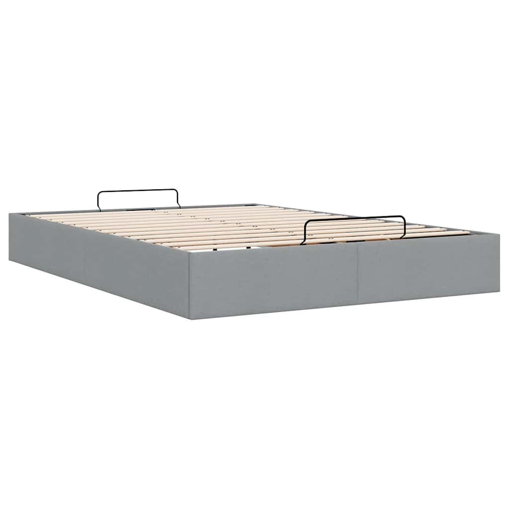 vidaXL Estructura cama otomana sin colchón tela gris claro 140x200cm