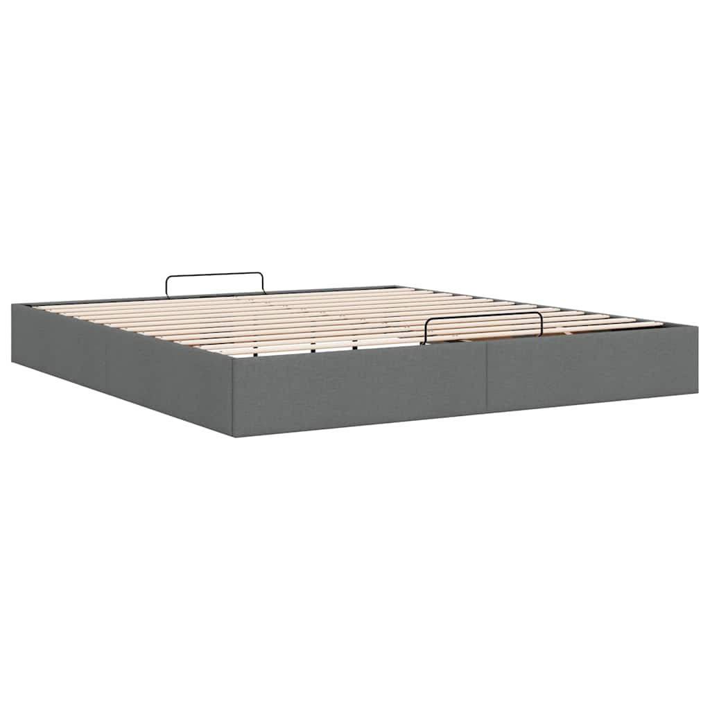 vidaXL Estructura cama otomana sin colchón tela gris oscuro 160x200 cm