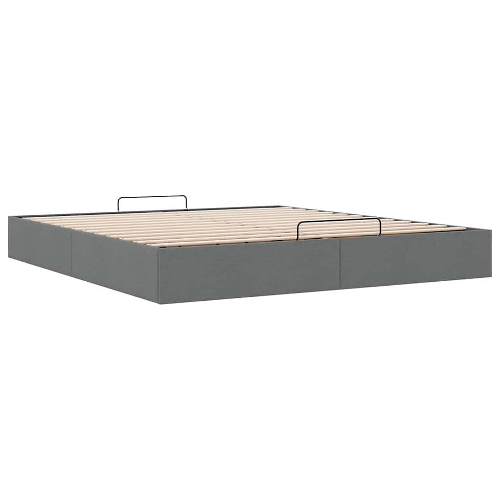 vidaXL Estructura cama otomana sin colchón tela gris oscuro 160x200 cm