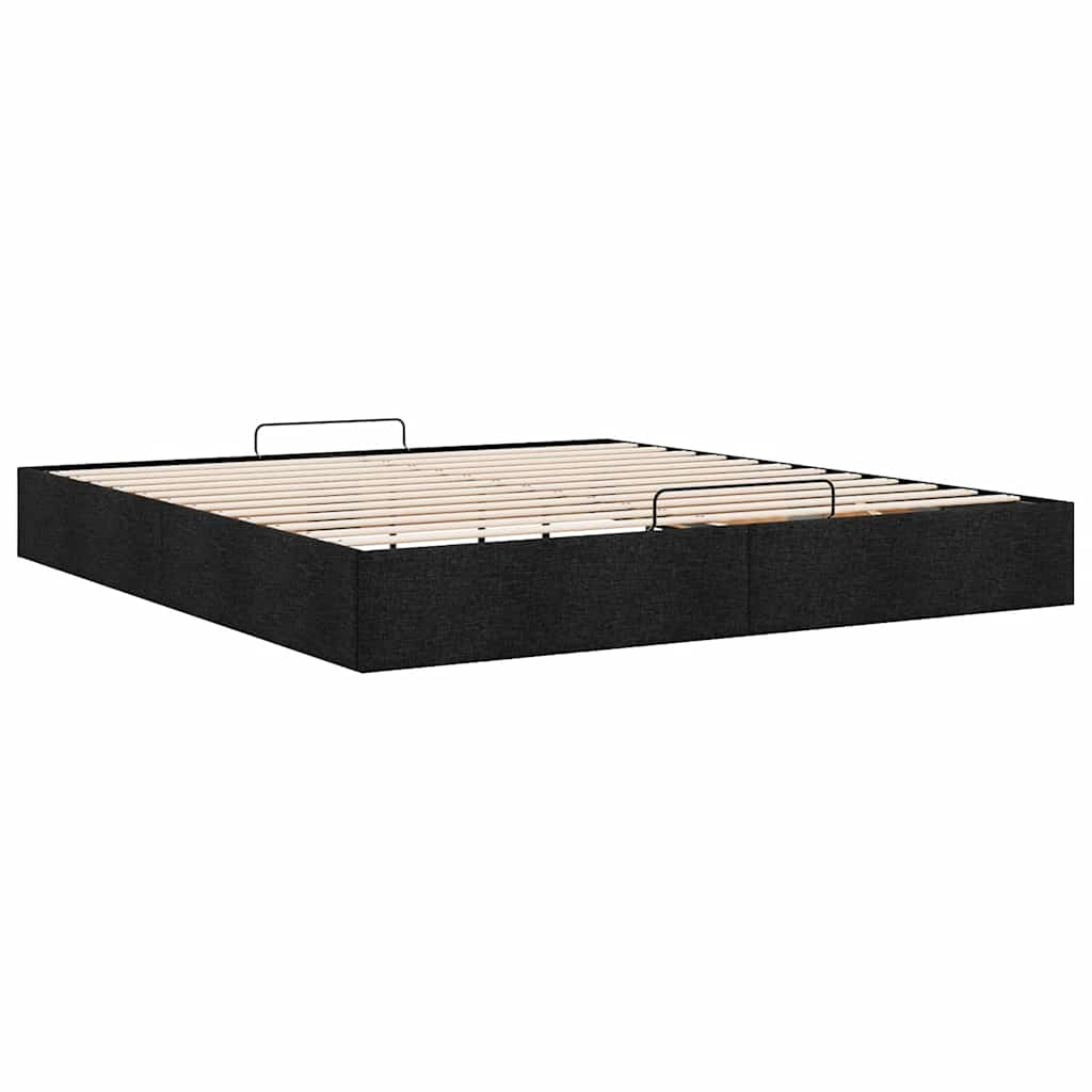 vidaXL Estructura de cama otomana sin colchón tela negra 160x200 cm