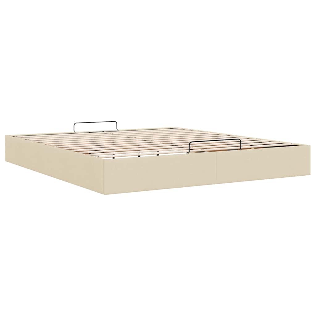 vidaXL Estructura de cama otomana sin colchón tela crema 160x200cm