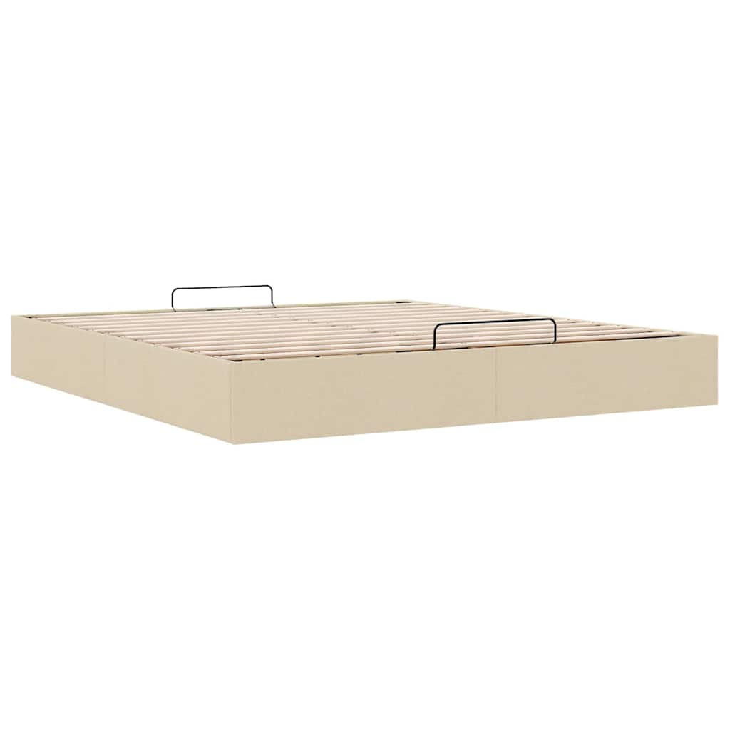 vidaXL Estructura de cama otomana sin colchón tela crema 160x200cm