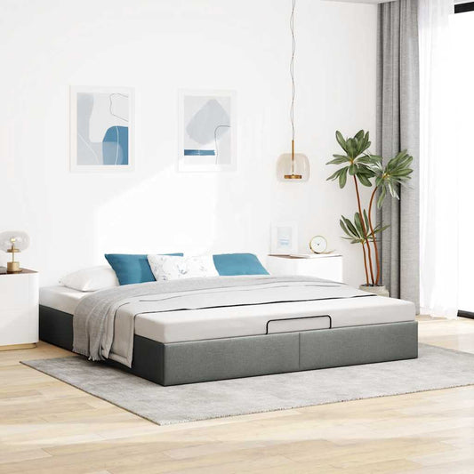 vidaXL Estructura cama otomana sin colchón tela gris oscuro 180x200cm