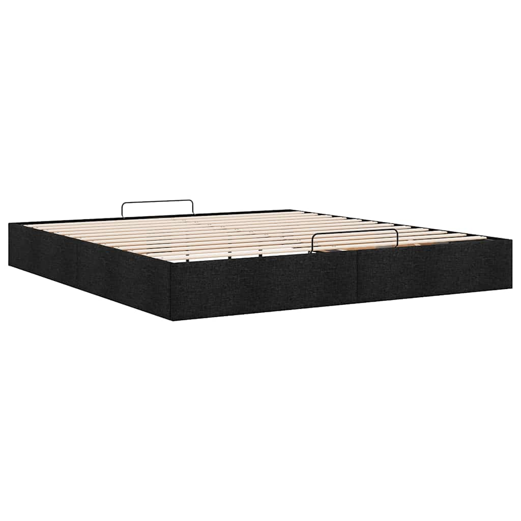 vidaXL Estructura de cama otomana sin colchón tela negra 180x200cm