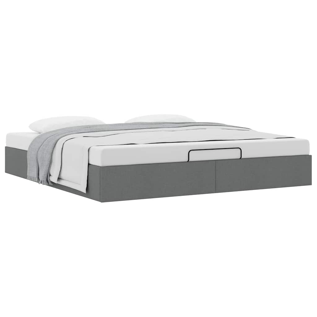 vidaXL Estructura de cama otomana sin colchón gris oscuro 200x200 cm